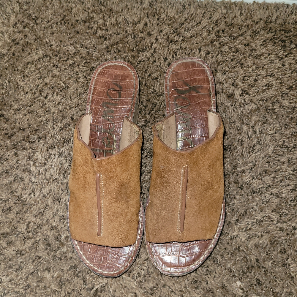 Sam Edelman Brown Suede Mules